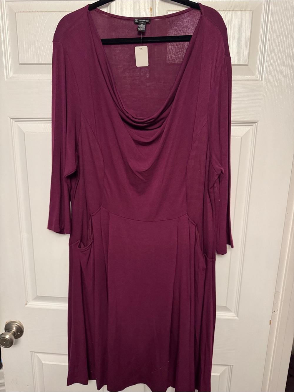 new directions Plum Cowl Neck Long Sleeve Midi Dress